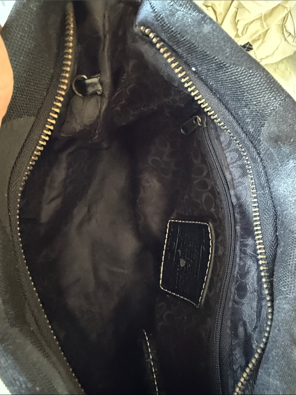Coach Black Signature Jacquard Shoulder Bag with Brass Hardware - Picture 8 of 12